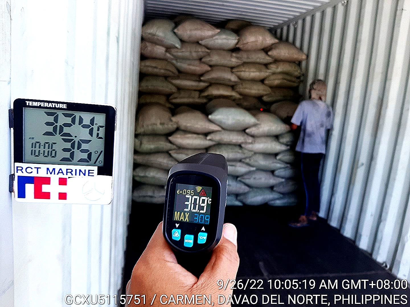 Container temperature and humidity monitoring at Carmen, Davao del Norte